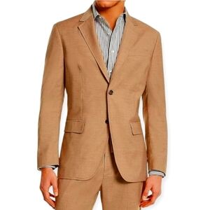 NWT NORDSTROM RACK LINEN BLEND Tan Desert Sport Suit Jacket 40R Trim Fit